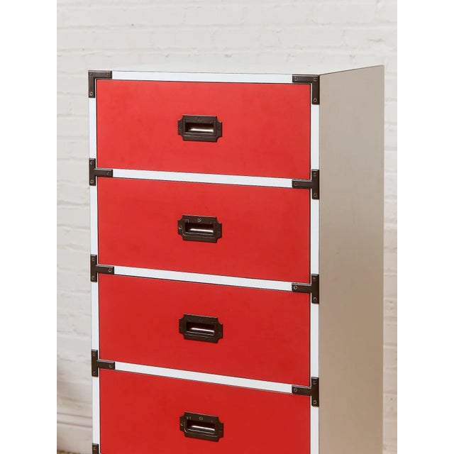 Vintage 1970s Colormates Tallboy Dresser: Mid-Century Modern Red Chest of Drawers For Sale - Image 9 of 12