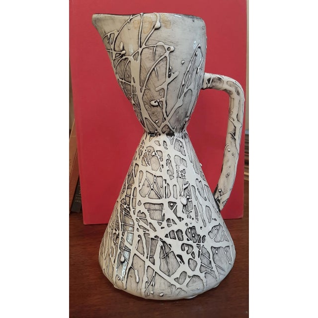 Mid-Century Modern Mid Century Splatter Pottery Pitcher Schoop Willis For Sale - Image 3 of 6
