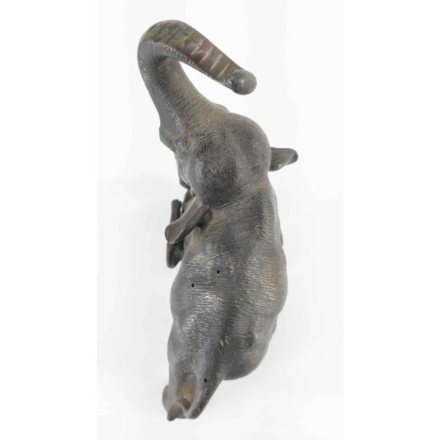 Japanese Bronze Okimono of Elephant and Tiger For Sale - Image 9 of 12