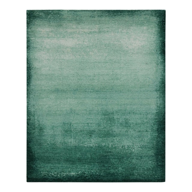 Rug & Kilim’s Contemporary Textural High Pile Rug in Teal Blue and Green For Sale