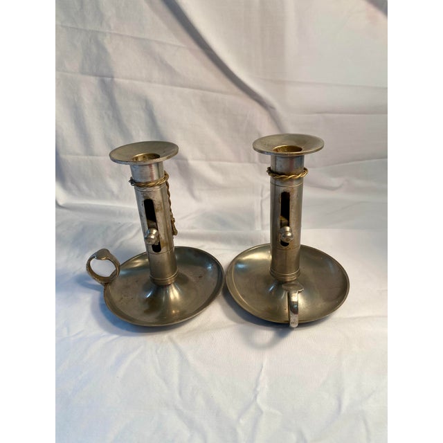 Antique, French, Zinc, Candlesticks, 1920s For Sale - Image 4 of 7