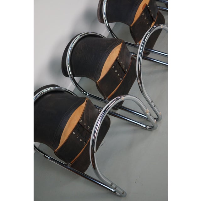 Brown Leather Dining Chairs, 1970s, Set of 4 For Sale - Image 16 of 17