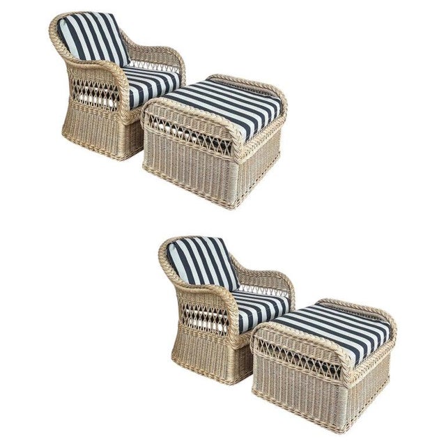 Mid 20th Century Henry Link Rattan Sofa With New Sunbrella Upholstery and Cushions For Sale - Image 12 of 13