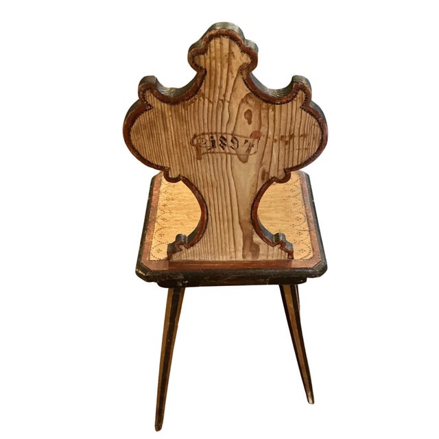 19th Century Antique German Folk Art - Mountain Chair For Sale - Image 5 of 9