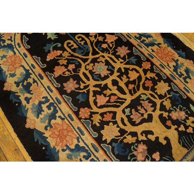 Pretty Black Ground Color With Some Flowers Details Oval Antique Chinese Art Deco by Fetti-Li Workshop For Sale - Image 4 of 7