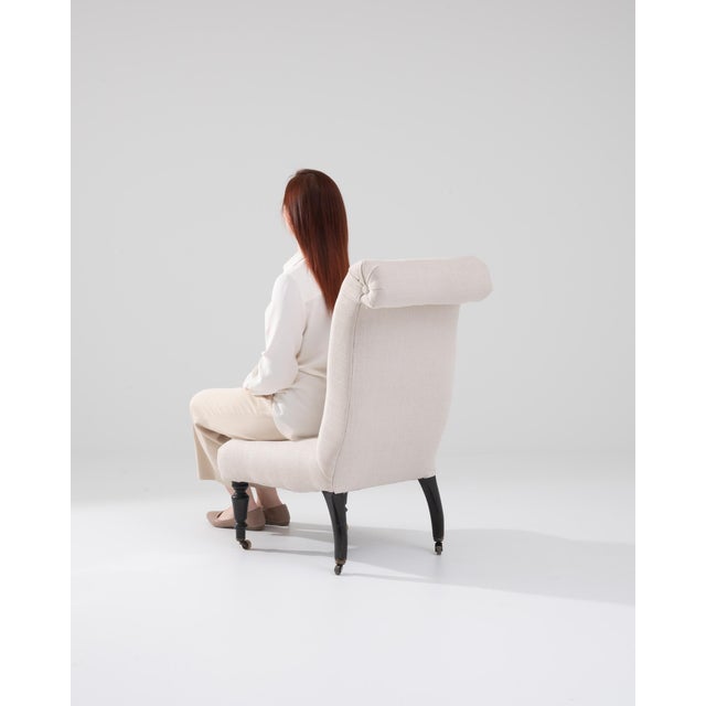 1900 - 1909 1900s French Wooden Upholstered Chair on Wheels For Sale - Image 5 of 18