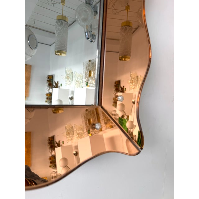 Mirror Pink Glass by Cristal Art Italy, 1960s For Sale - Image 11 of 11
