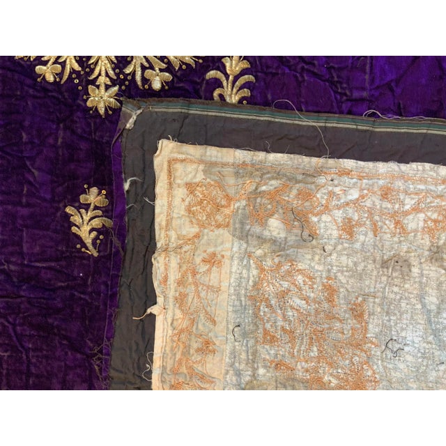 Antique Velvet and Gold Embroidery Textile For Sale - Image 12 of 13
