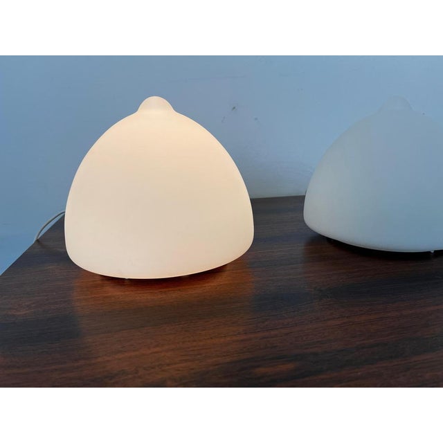 1970s Czech Opaline Glass Sculptural Table Lamps, 1970s, Set of 2 For Sale - Image 5 of 8