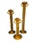 Hollywood Regency Vintage Pierced Brass Graduated Taper Candlesticks, Set of 3 For Sale - Image 3 of 3