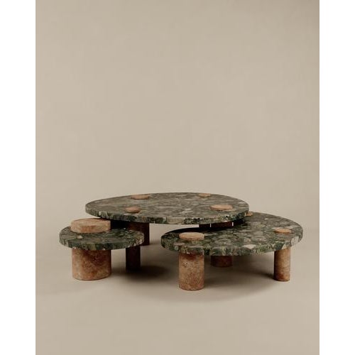 Contemporary Organic Marble Magatama Coffee Tables by Esther Knopfler, Set of 3 For Sale - Image 3 of 14