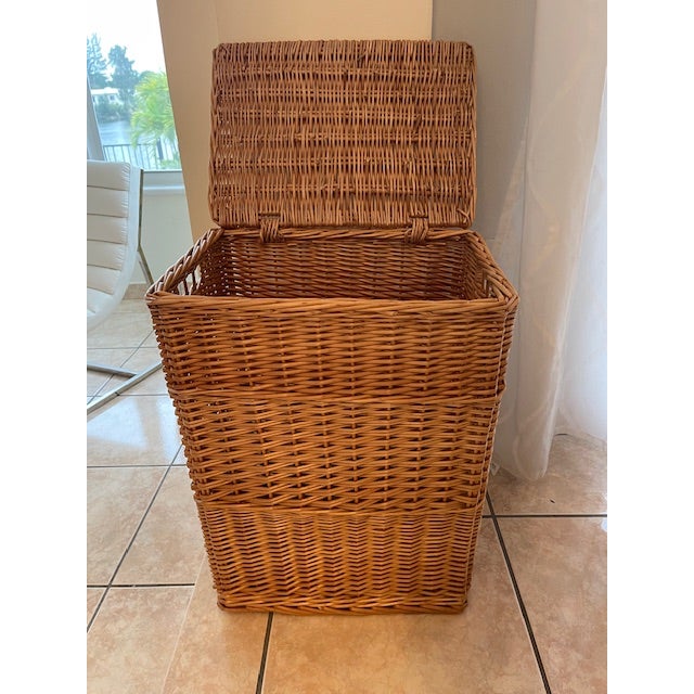 Mid-Century Modern Rattan Hamper, Vintage For Sale - Image 3 of 13