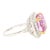 AGL Certified 10.88 Carat Cushion Cut Pink Sapphire & Diamond Halo Ring, Size 6 For Sale - Image 4 of 5