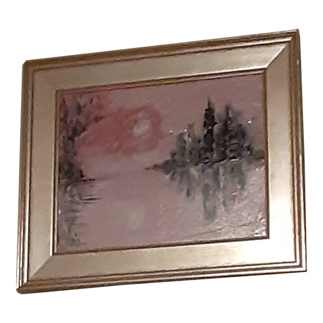 Original Signed Painting-Celeste Plowden With Custom Silver Gilt Frame For Sale
