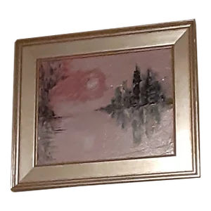 Original Signed Painting-Celeste Plowden With Custom Silver Gilt Frame