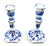 A lovely pair of Mid-Century Dutch Delft faience candlesticks. Maker's mark on reverse. These beautiful candlesticks are...