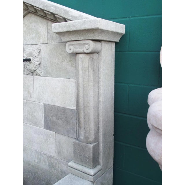 Neoclassical Style Carved Limestone Wall Fountain From Northern Italy For Sale - Image 10 of 12