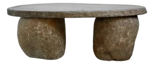Organic Modern Outdoor Stone Boulder Coffee Table / Bench