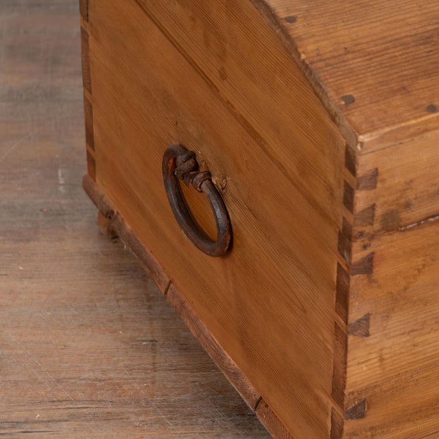 19th Century Swedish Pine Dome Top Trunk For Sale - Image 9 of 11