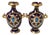 A Diminutive Pair of Cobalt and Gilt Porcelain Neoclassical Cabinet Vases For Sale