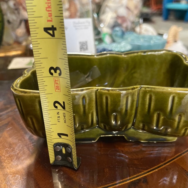 Ceramic 1970s Ceramic Green Decorative Catchall For Sale - Image 7 of 7
