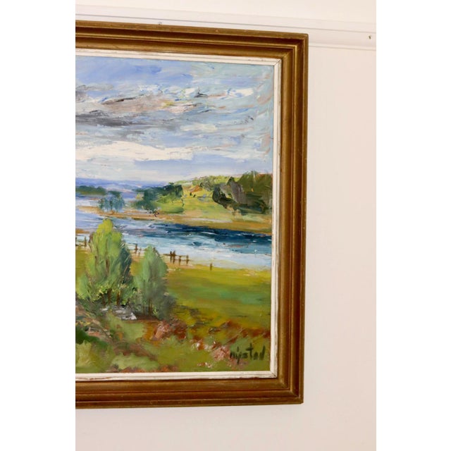 Nystad, Realistic Landscape, 1950s, Oil, Framed For Sale - Image 7 of 11