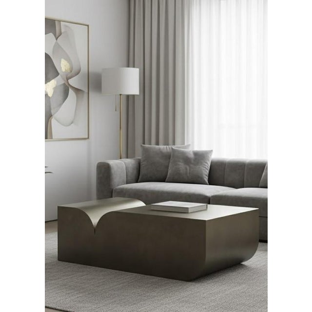Contemporary Brooke Sculptural Brass Coffee Table For Sale - Image 3 of 7