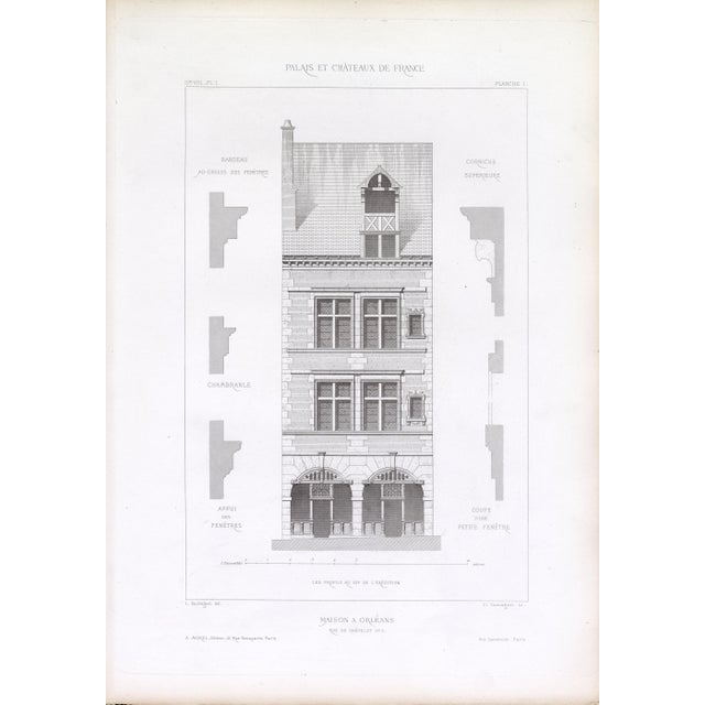 1867 Palais, Châteaux, Hôtels Et Maisons De France – Château De Nantouillet – Full Suite of 13 Original Architectural Engravings and French Text For Sale - Image 12 of 16