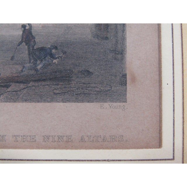 c.1845 Hand-Colored Engraving of Durham Cathedral Interior — Allom/Redaway — Framed For Sale - Image 10 of 11