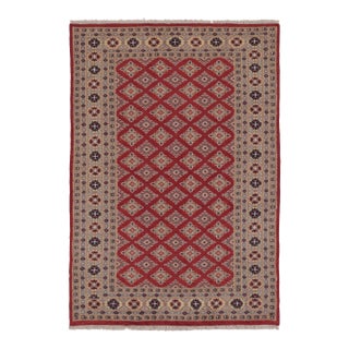 Vintage Bokhara Rug in Rich Red With Geometric Patterns - Rug & Kilim For Sale