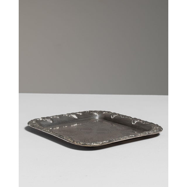Early 20th Century France Baroque Gray Metal Tray For Sale - Image 9 of 15