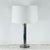 Chic Bauhaus or Art Deco style chrome and marble table or desk lamp with custom manila paper shade. 4-way switch (both...