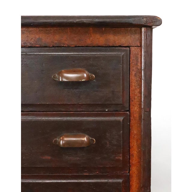 Wood Antique Industrial Quarter Sawn Storage Oak Cabinet For Sale - Image 7 of 16