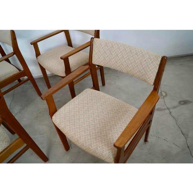 Wood 1960’s Mid-Century Danish Modern Teak Dining Arm Chairs - Set of 4 For Sale - Image 7 of 12
