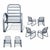 Mid-Century Modern Vintage Atomic Age Wide Vinyl Strapped Aluminum Framed Dining Armchairs - Set of 4 For Sale - Image 3 of 13