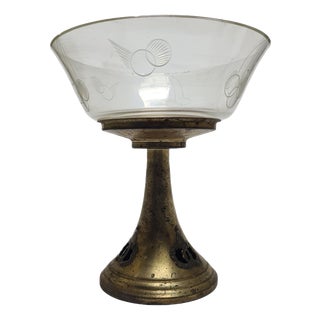 Art Nouveau Bowl on Stand, Czechoslovakia, 1900s For Sale