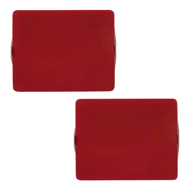 Charlotte Perriand Red 'Applique á Volet Pivotant' Wall Lights - a Pair For Sale