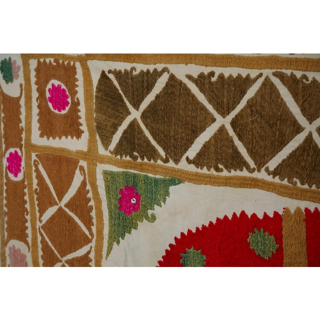 Copper Uzbek Suzani Textile - Wall Decor For Sale - Image 8 of 14