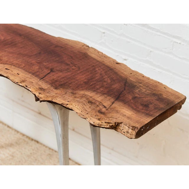 French Vintage Live Edge Modernist Entry Table For Sale - Image 11 of 12