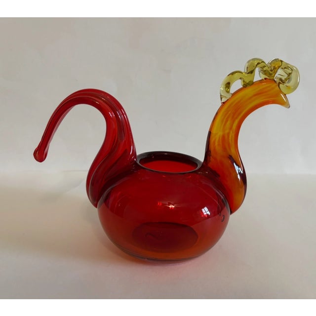 Vintage Mid-Century Modern Blenko Glass 6145 Rooster Vase by Wayne Husted - 1961 For Sale In Dallas - Image 6 of 8