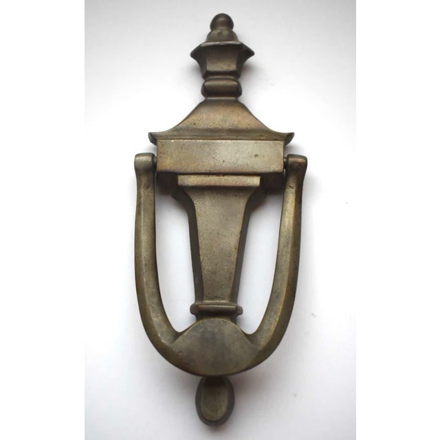 1930s Traditional Nickel Plated Over Brass Door Knocker For Sale - Image 5 of 5
