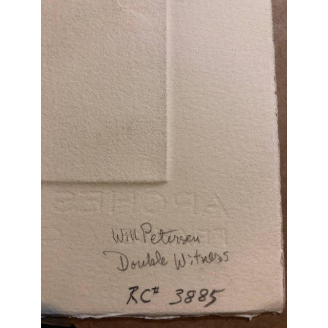 Mid 20th Century Will PetersenBeat Artist "Double Witness" Lithograph Etching Lakeside Studio Chicago For Sale - Image 5 of 5