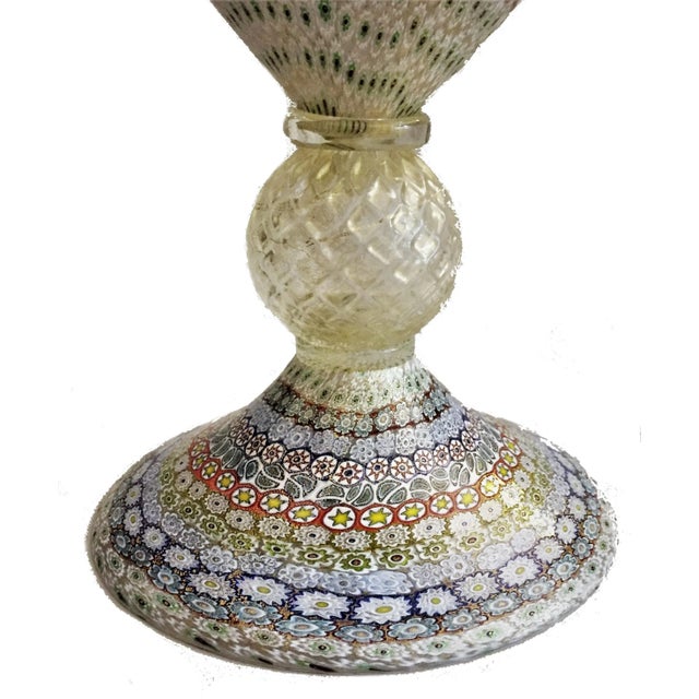 Vintage Maestro Imperio Rossi Murano Millefiori Art Glass Vase For Sale - Image 4 of 8