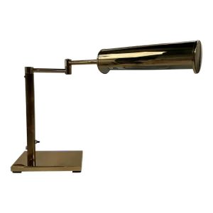 Mid 20th Century Nessen Brass Desk Swing Arm Lamp