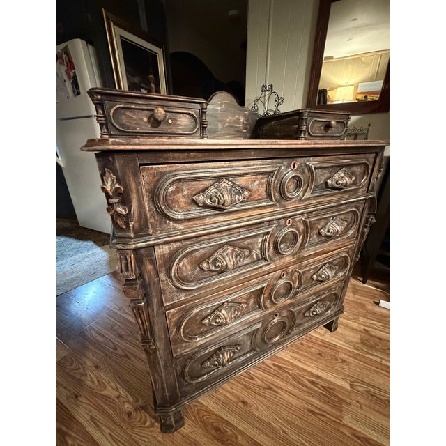 Authentic 19th-Century Renaissance Revival "Glove Box" Chest – Hand-Carved Details For Sale - Image 4 of 12