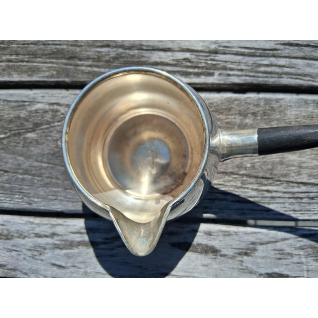 Mid-Century Modern 1930s Silverplate Brandy Sauce Warmer With Rosewood Handle For Sale - Image 3 of 4