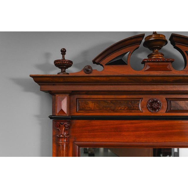 Gründerzeit Standing Mirror with Console in Walnut, 1800s For Sale - Image 17 of 18