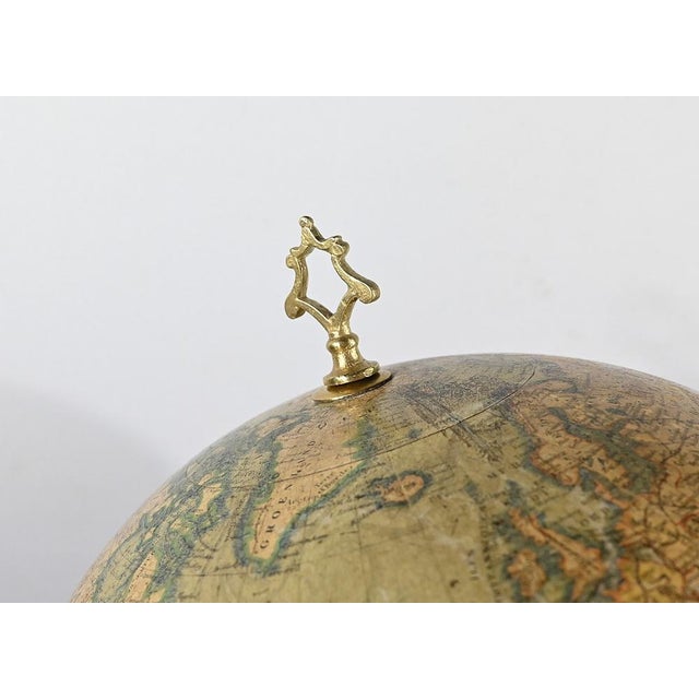 Lithographed and Cast Iron Terrestrial Globe For Sale - Image 4 of 18
