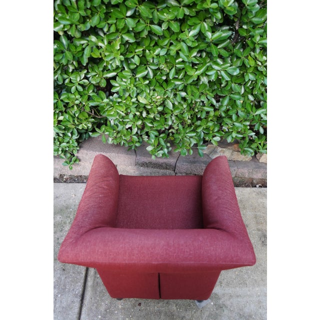 Textile Brayton International Brick Red Club Chair For Sale - Image 7 of 13