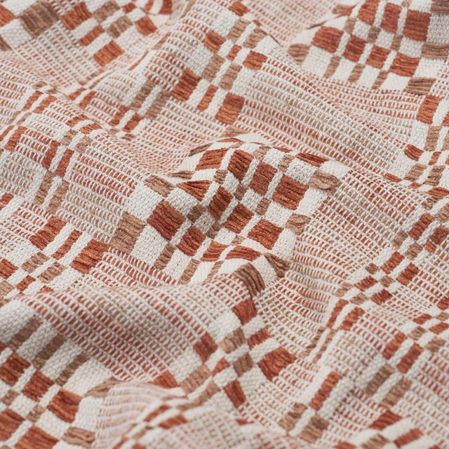 Schumacher Sample - Schumacher Brimfield Fabric In Terracotta For Sale - Image 4 of 5